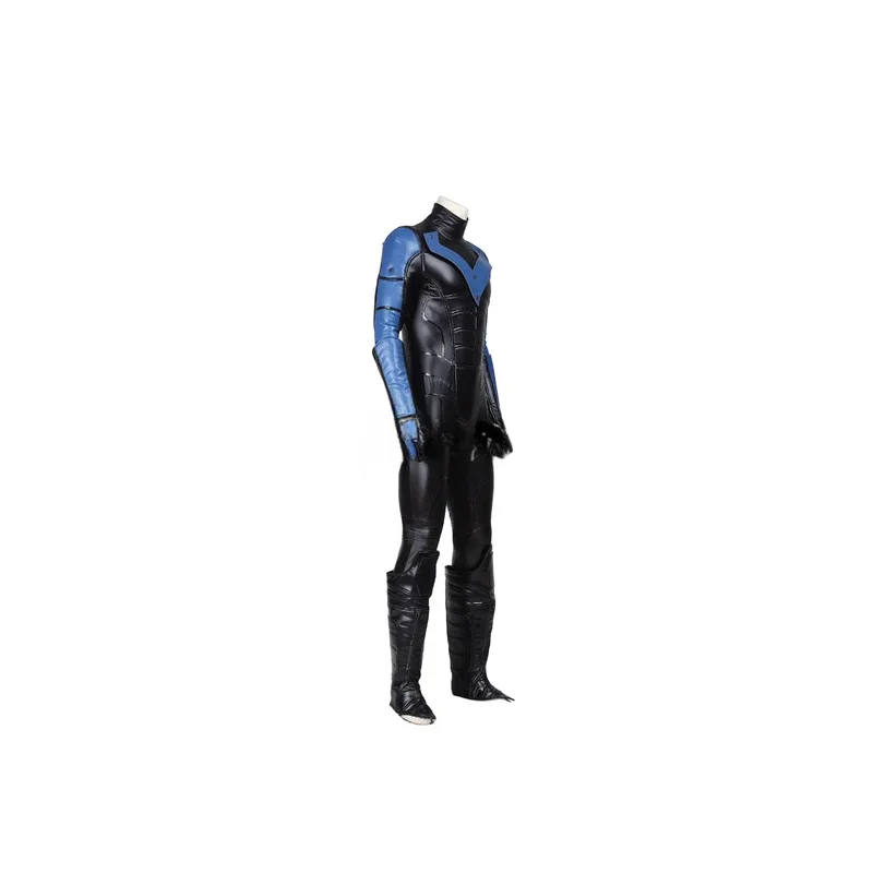 Game Bat Arkham City Clothes Cosplay Costume Dick Grayson Role-playing Bodysuit Halloween Carnival Outfit  With Shoe Covers