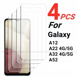 2/4 Uds Protector de pantalla para Samsung Galaxy A12 vidrio templado para Samsung Galaxy A12 A22 A32 A52 película protectora de cubierta de pegamento completo