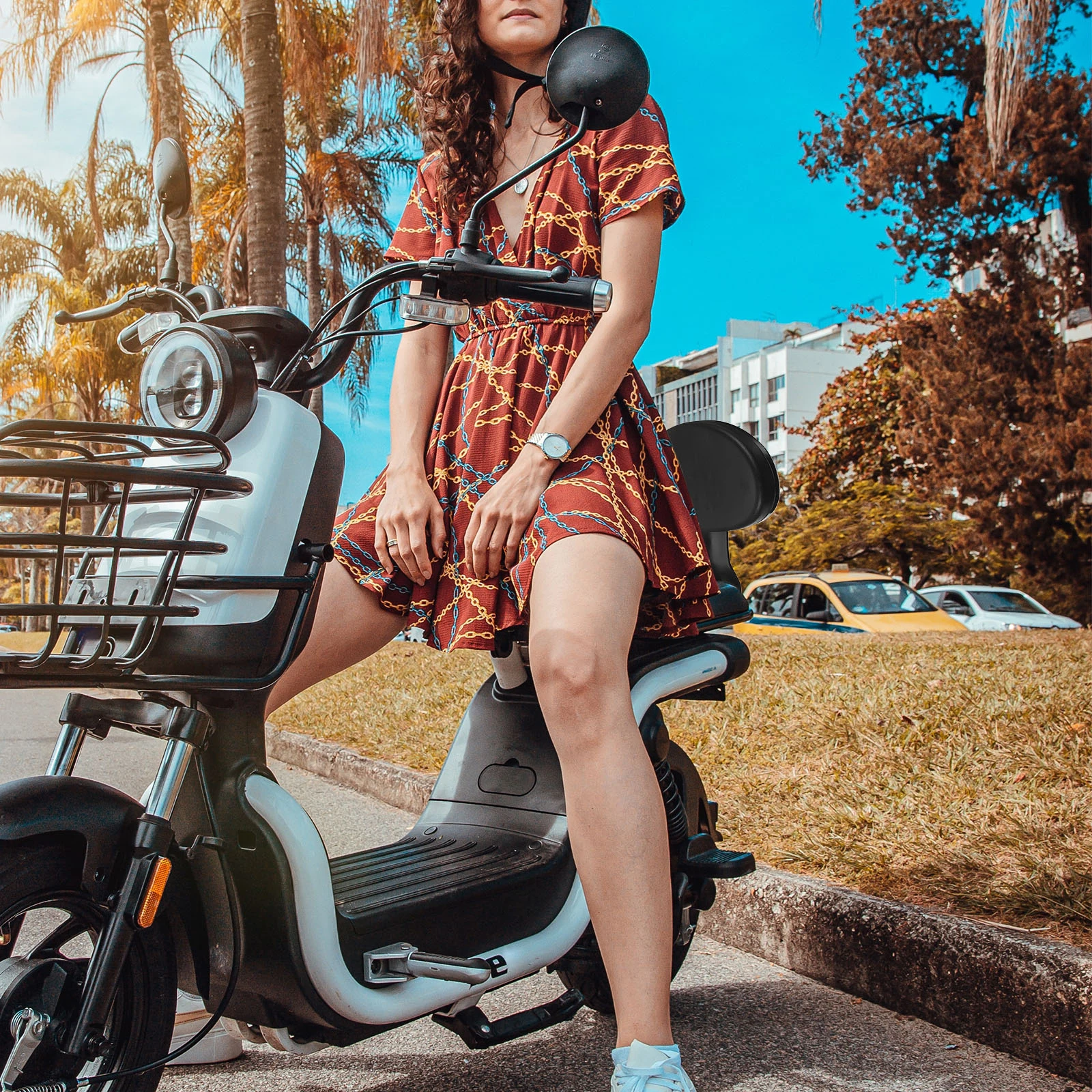 Electric Bicycle Backrest Durable Cushion Wear-Resistant Soft Seat Support Practical Back Cushion Replacement