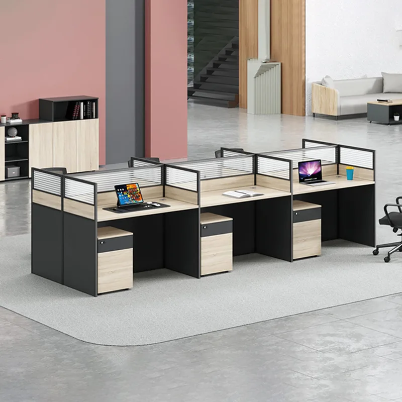 

Staff office desk and chair combination office office staff screen workstation card space desk