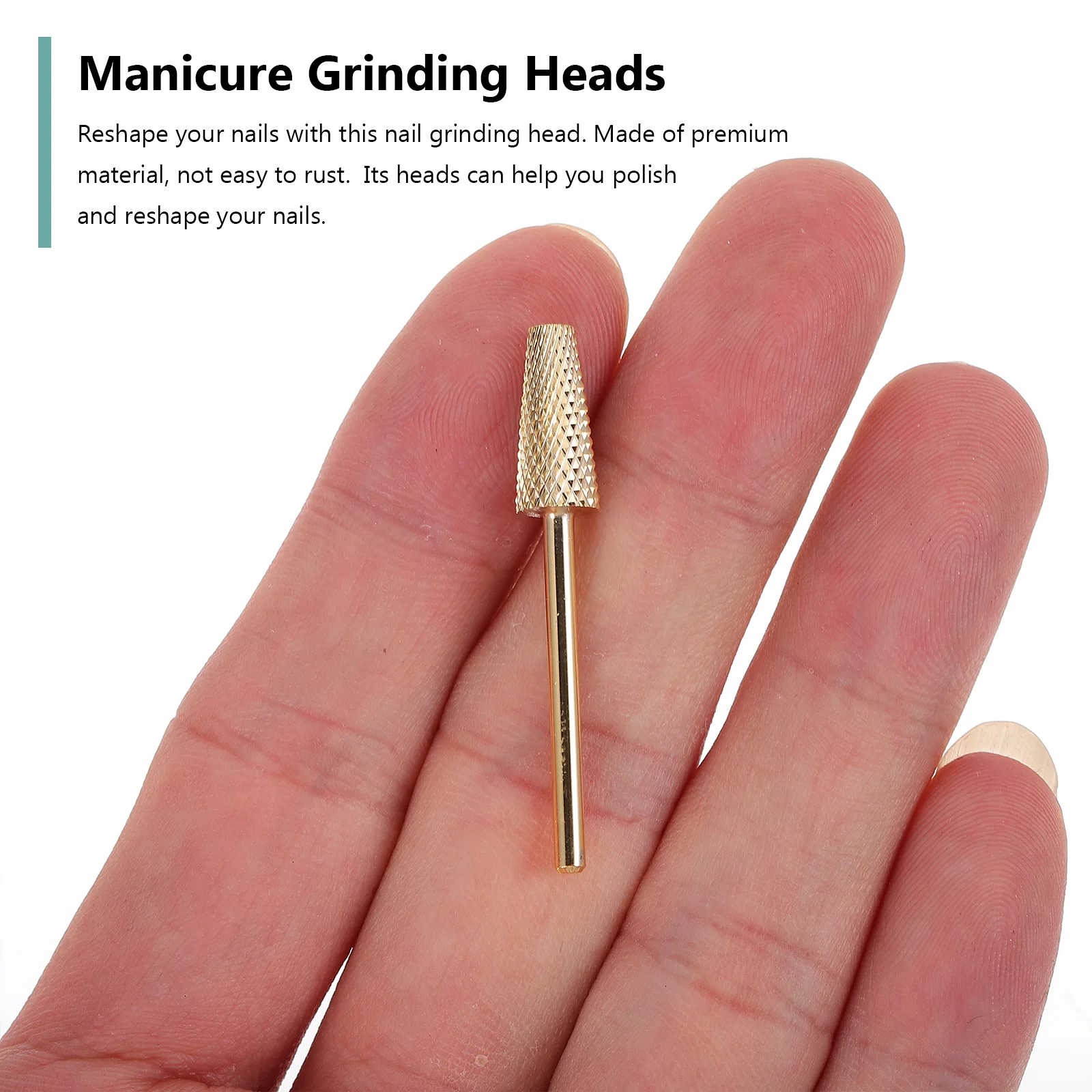 

Tungsten Steel Grinding Head Nail Polishing Manicure Grinding Heads Art Drill Bits Tools Conical Shape Long Service Life Dust