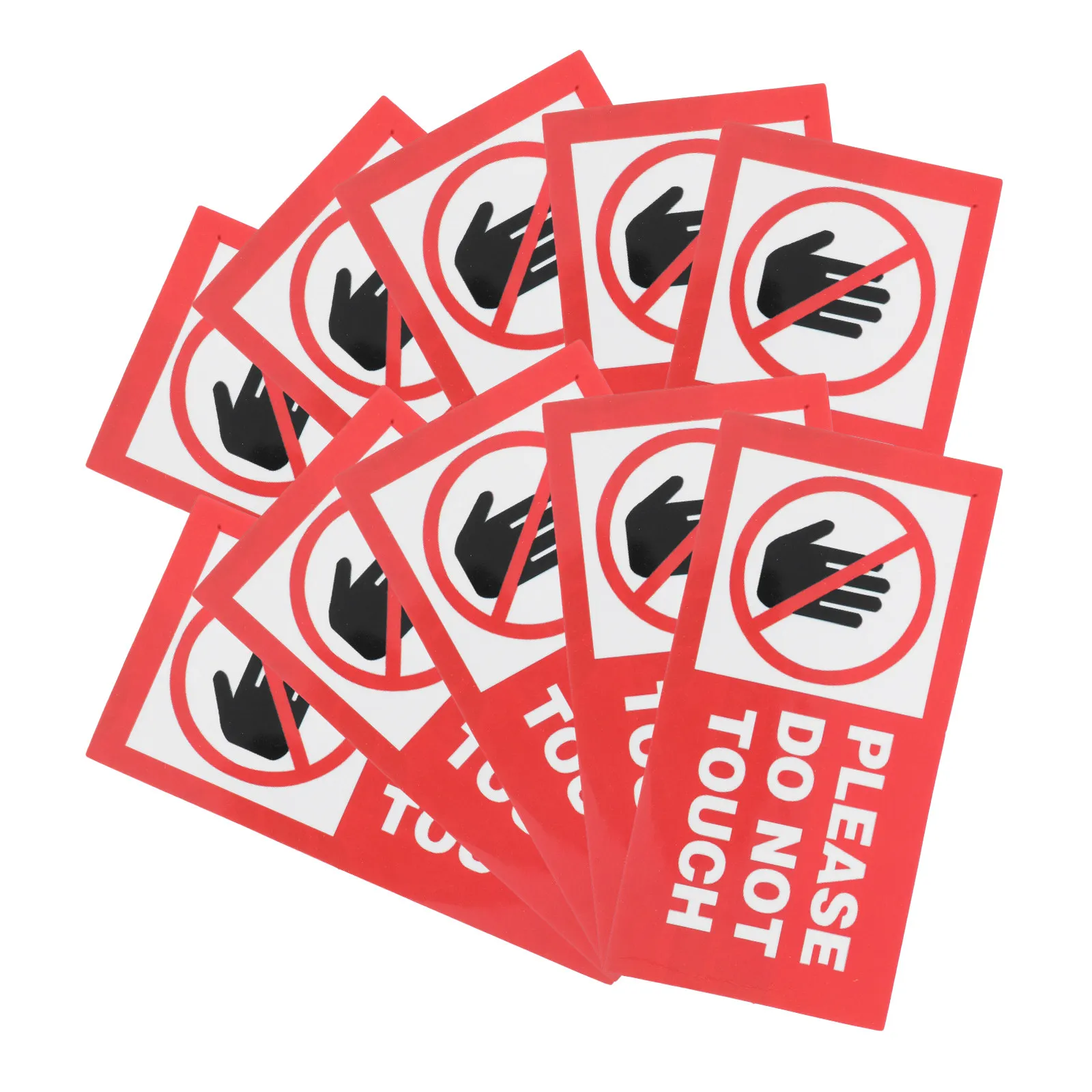 

10Pcs Do Not Touch Label Sticker Vinyl Caution Sign Peel and Stick Decal High Contrast Safety Warning for Industrial Settings