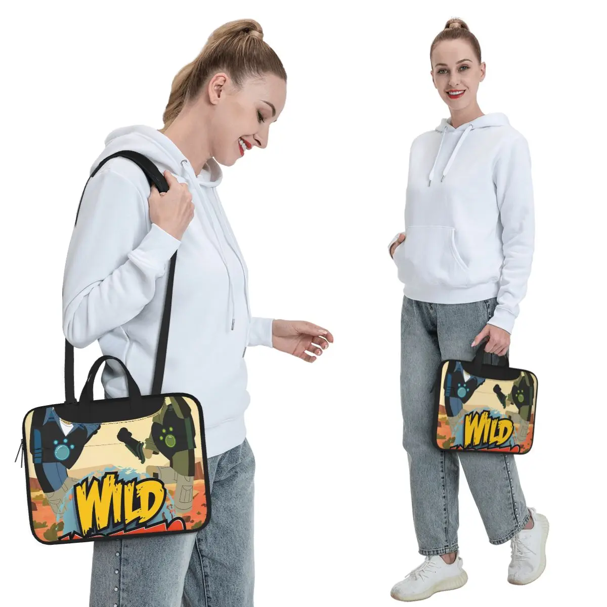Pattern Logo Wild Kratts Crossbody Laptop Bag Case Computer Bag 13 14 15.6 Inch Notebook Pouch for Macbook Pro Lenovo