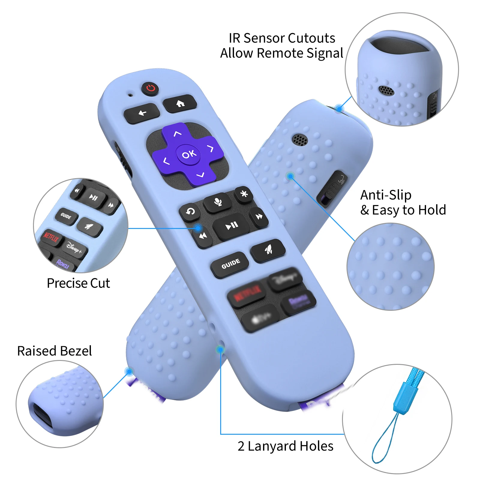 Silicone Protective Control Case for Rokutv Remote Control Cover for Roku Streaming Voice Remote Pro (2nd edition)/RCB1R /RCOS1