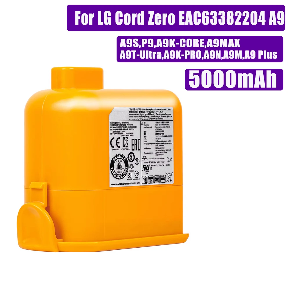 

25.2V Replacement Battery For LG Cord Zero A9 Max A9 Plus A9 Ultimate A9MULTI A9MULTI2X A9PETNBED Vacuum Cleaner EAC63382208