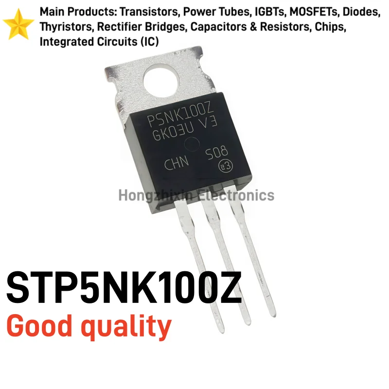 10PCS New STP5NK100Z TO-220 N-Channel Power MOSFET 3.5A 1000V P5NK100Z SuperMESH Transistor Electronic Components