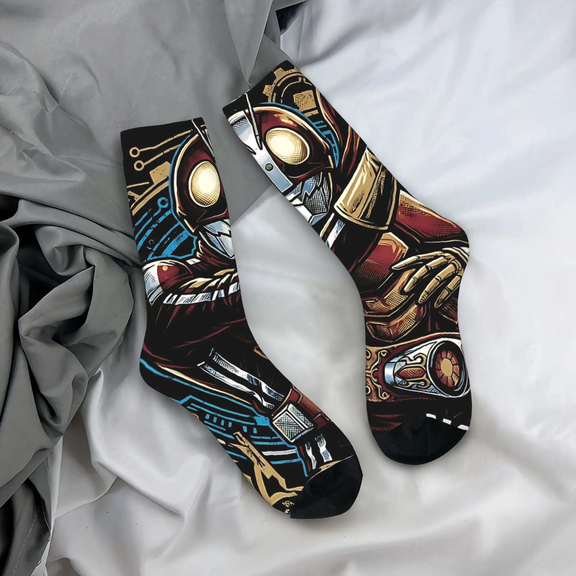 Men's Socks Kamen Rider Anime Manga  Stockings Non-Slip Medium Soft Socks Autumn Leisure Graphic Outdoor Sports Socks
