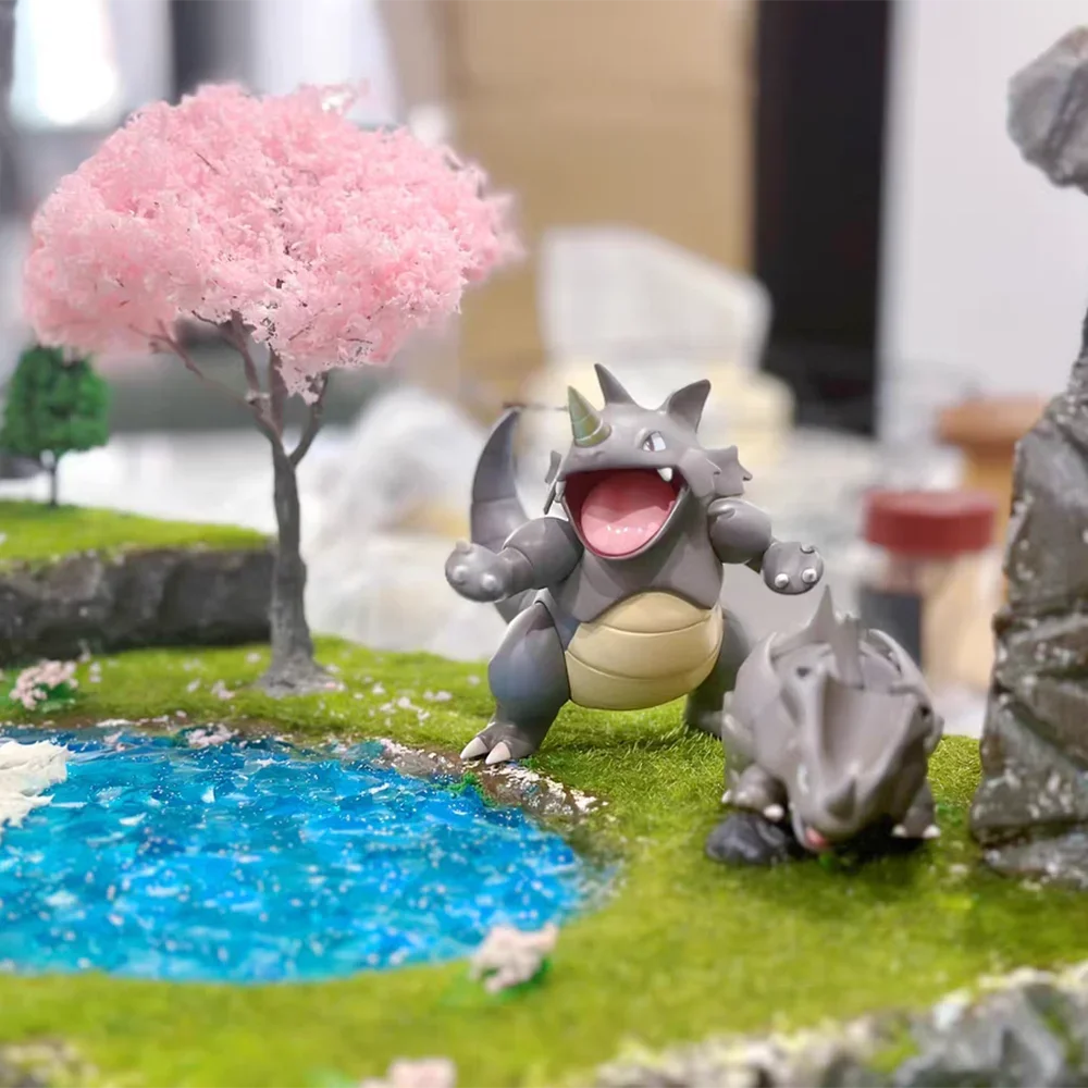 Anime Pokemon Figure #111 Rhyhorn #112 Rhydon Action Figures Kawaii Room Decoration Cartoon Collectible Model Ornaments Toy Gift