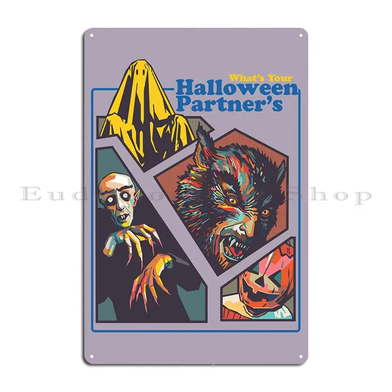 Halloween Partners Metal Plaque Poster PaintingKitchen Custom Vintage Wall Mural Tin Sign Poster