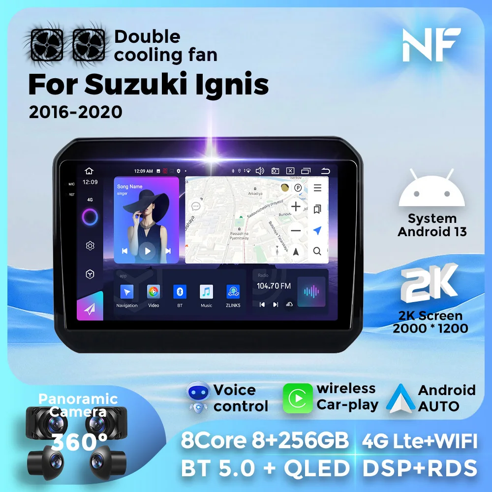 

Мультимедийный видеоплеер для Suzuki Ignis 2016-2020 Android 13 автомобильное радио стерео для беспроводного Carplay Авто GPS 4G WIFI DSP BT5.0