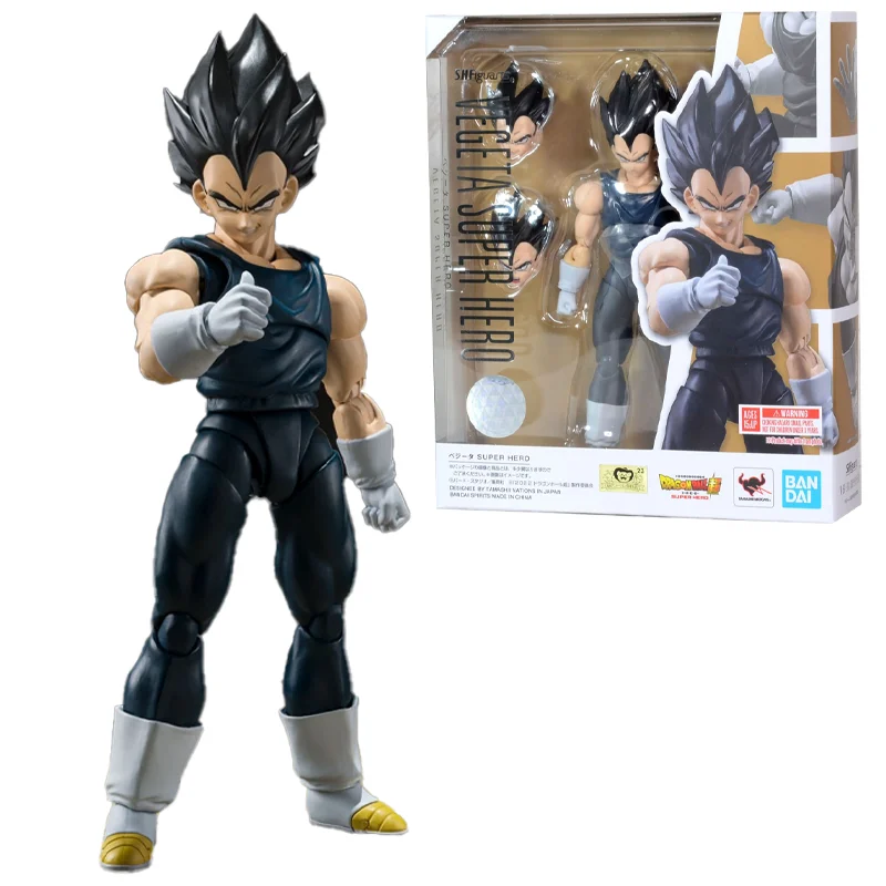 

Bandai Original SHF Dragon Ball Super Super Hero Vegeta Anime Action Figure Toys For Boys Girls Kids Children Birthday Gifts