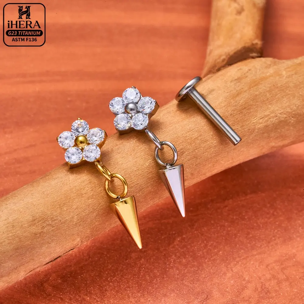 ASTM F136 Titan-Ohrstecker mit Marquise-Zirkonia, flacher Rückseite, glitzernder Kette, Baguette-Kreuz, Labret, Helix, Tragus, Conch, Ohrstecker-Schmuck – Detail 36