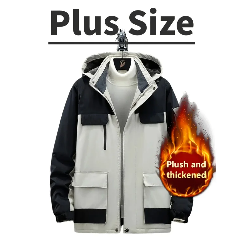 

Мужская сверхпрочная зимняя куртка — теплоизолированное пальто с капюшоном и застежкой-молнией, ветрозащитная и морозостойкая верхняя одежда