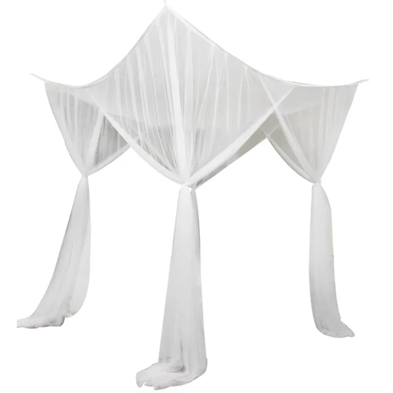 Mosquito Net White for Double Four Corner Bed  Post Bed Canopy Mosquito Net Full Queen King Size Bedding Canopy Bed Curtains