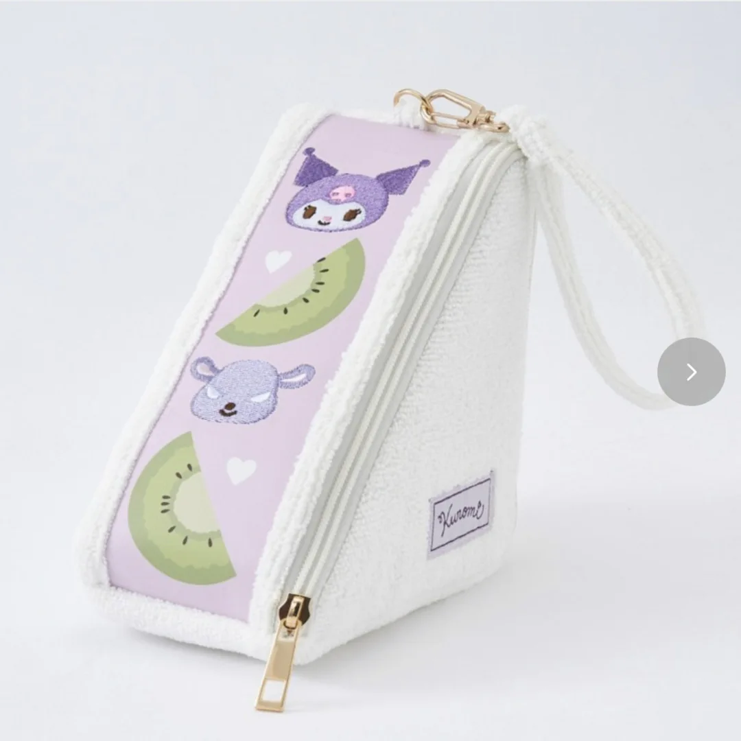 

Cartoon Cute Sanrio Creative New MyMelody Kuromi Series Towel Embroidered Triangular Face Makeup Storage Bag