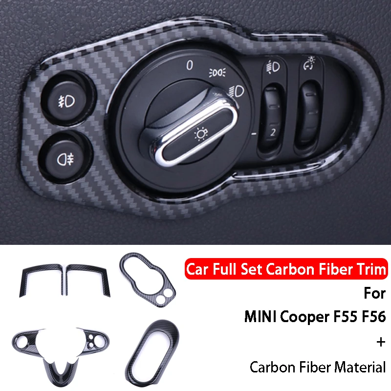 

ABS Carbon Fiber Pattern Car Interior Decorative Cover Panel Stickers For M coope r F 55 F 56 Car Styling Accessories