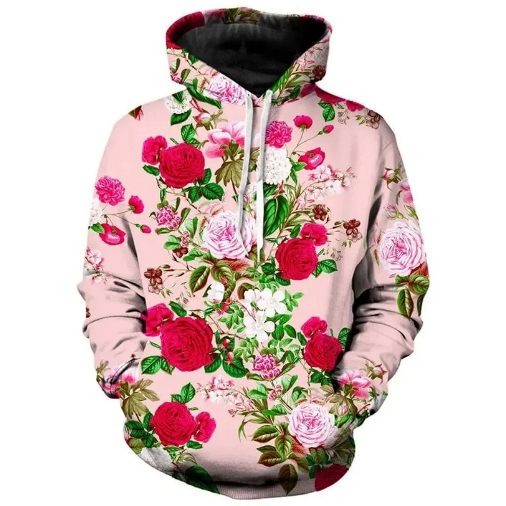 

Floral Flower Rose 3D Print Hoodies Women Hooded Sweatshirts Oversized Streetwear Pullovers Y2k Hip-Hop Tops Unisex Clothing Top