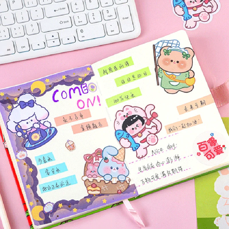 Cartoon Sticky Note para Meninas, INS Estilo, Kawaii, Criativo, Cor Pode Rasgar N Vezes, Message Pad, Material Escolar, Papelaria Estética