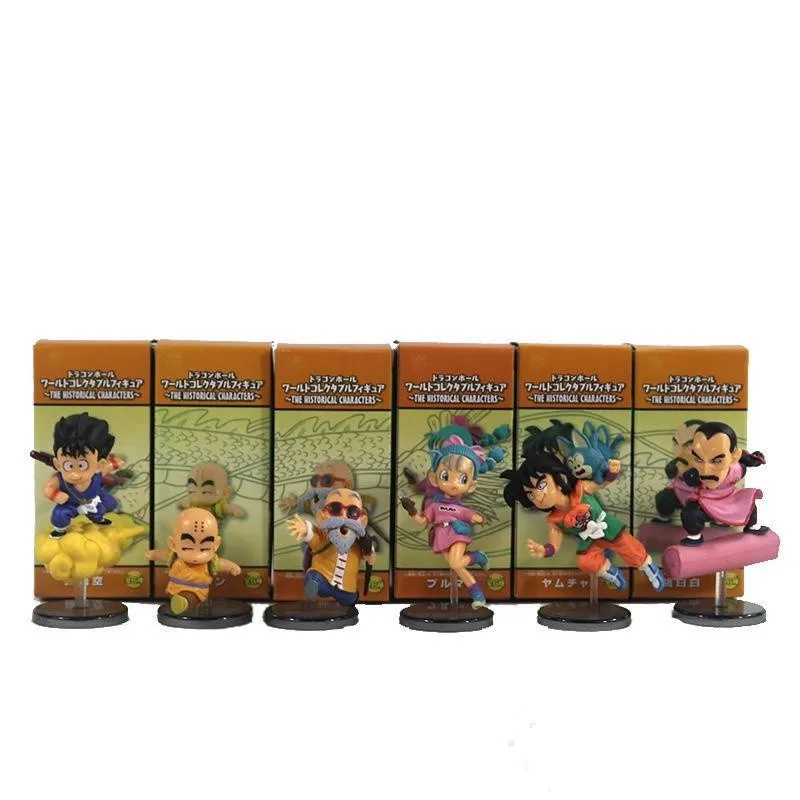 6 Pcs/Set Dragon Ball Series Anime Figures 30th Anniversary Running Flying Chapter Dolls Toys Champa Son Goku Ornament