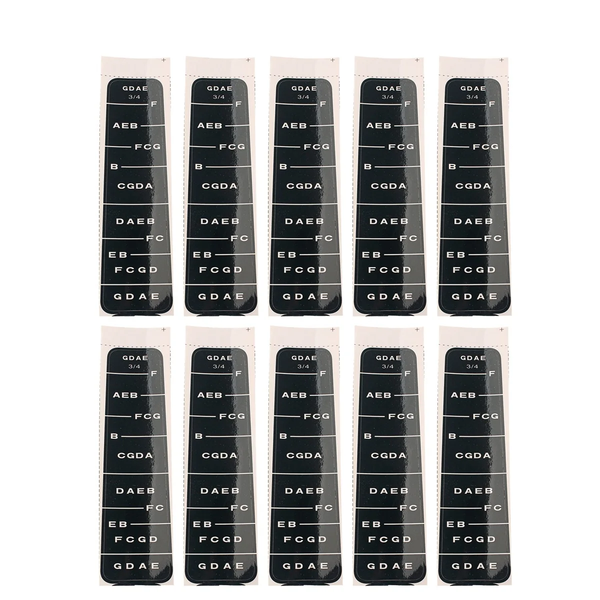 

10Pcs Violin Fingerboard Sticker Durable Abrasion Resistant Easy Remove Beginner Violin Learning Fretboard Note Black