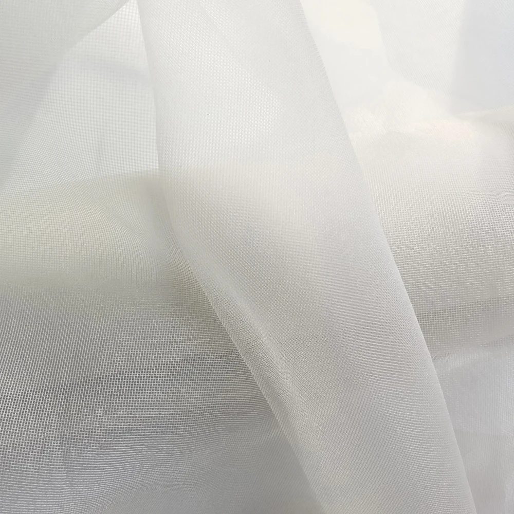 1 Meter X 1.4 Meter Natural White Silk Tulle Mesh Stiff Wedding Dress,Handicraft,Decorations,Veil Lace Fabric