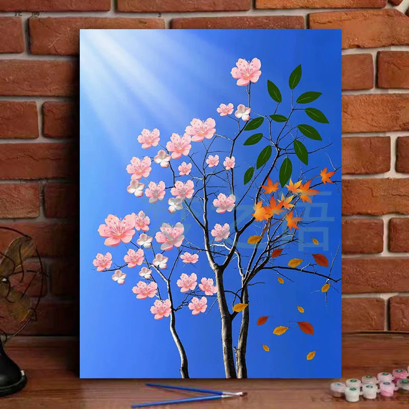 

A-0281 Tranquil Forest Landscape, Hand-Painted Tree Oil Art