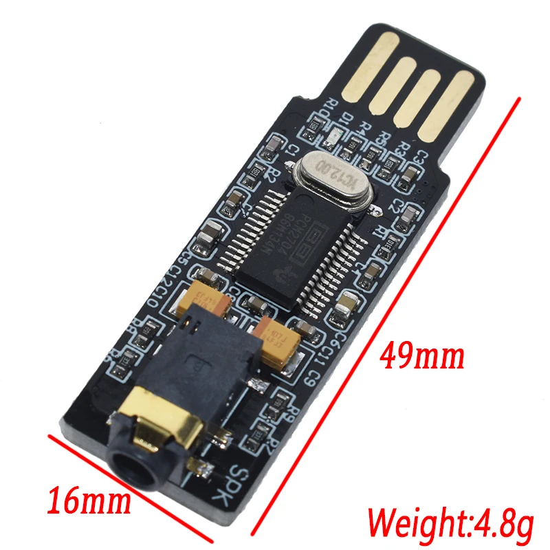 USB Audio Sound Card DAC Decoder Board Mini PCM2704 Drive for PC laptop