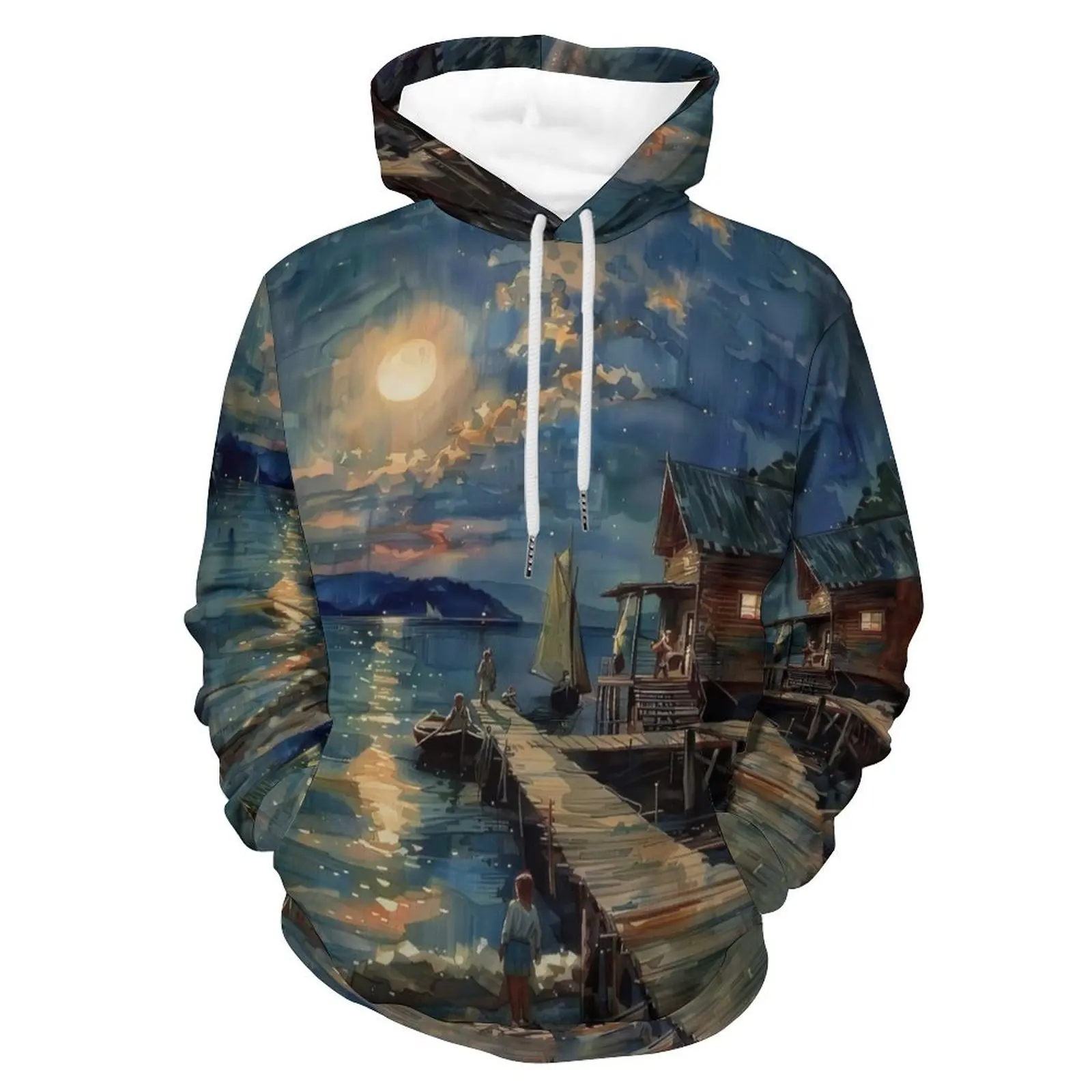 NEW Style Harajuku Oil Painting Starry Night 3D Print Hoodie Women/Men Fashion Hip-hop Pop Sweatshirt Mens Cool Hoodies Tops