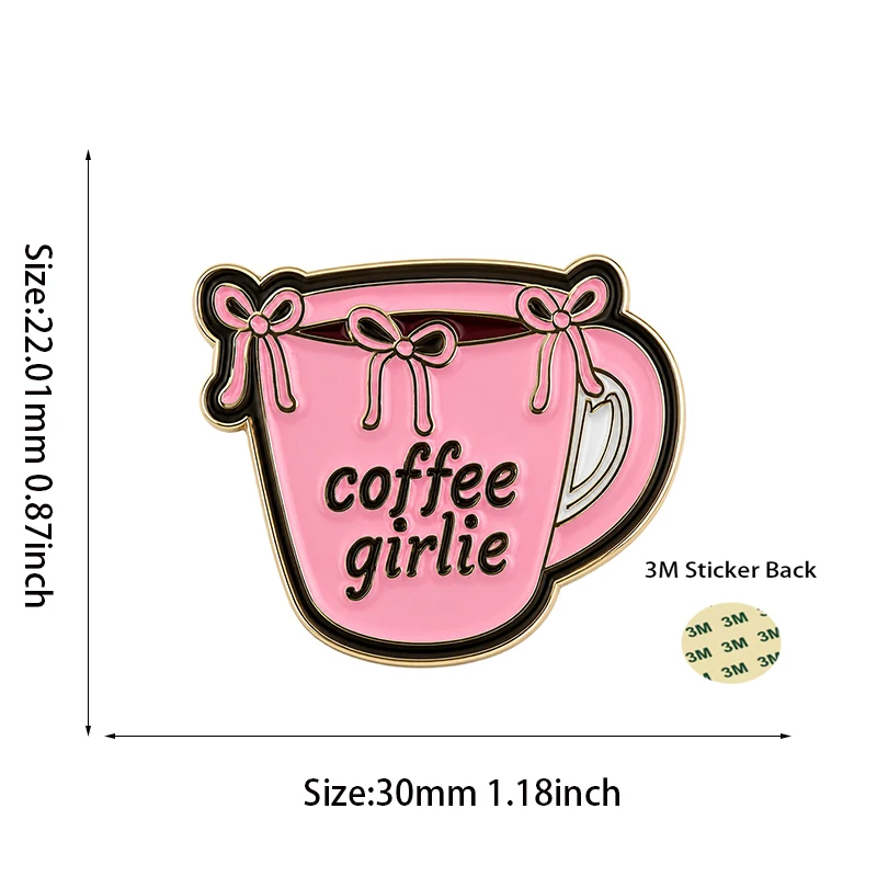 Corree Girlie Mobile Phone 3M Sticker Metal Pin Soft Enamel Badge Metal Pin Broooches Pins