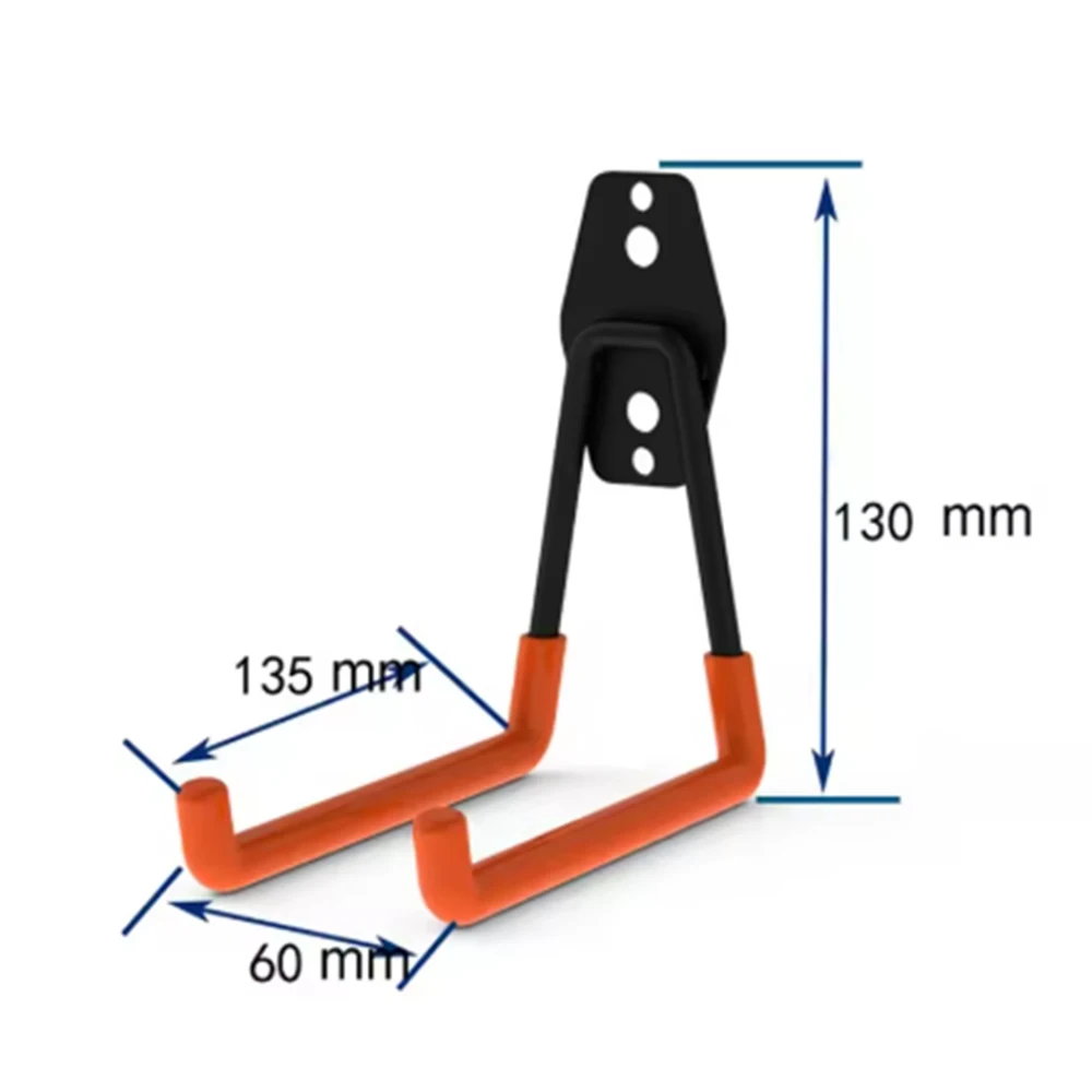 Zware metalen wandhaak voor garage, fietsen, ladders, antislip, voor tuin gereedschap, werkplaats