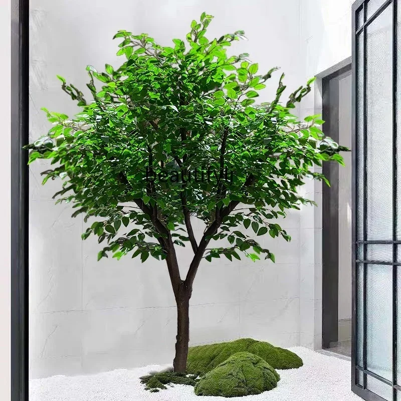 Large Emulational Fake Tree Wishing Tree Hotel Scenic Spot Indoor Landscape Mori Style Decorative Green Banyan