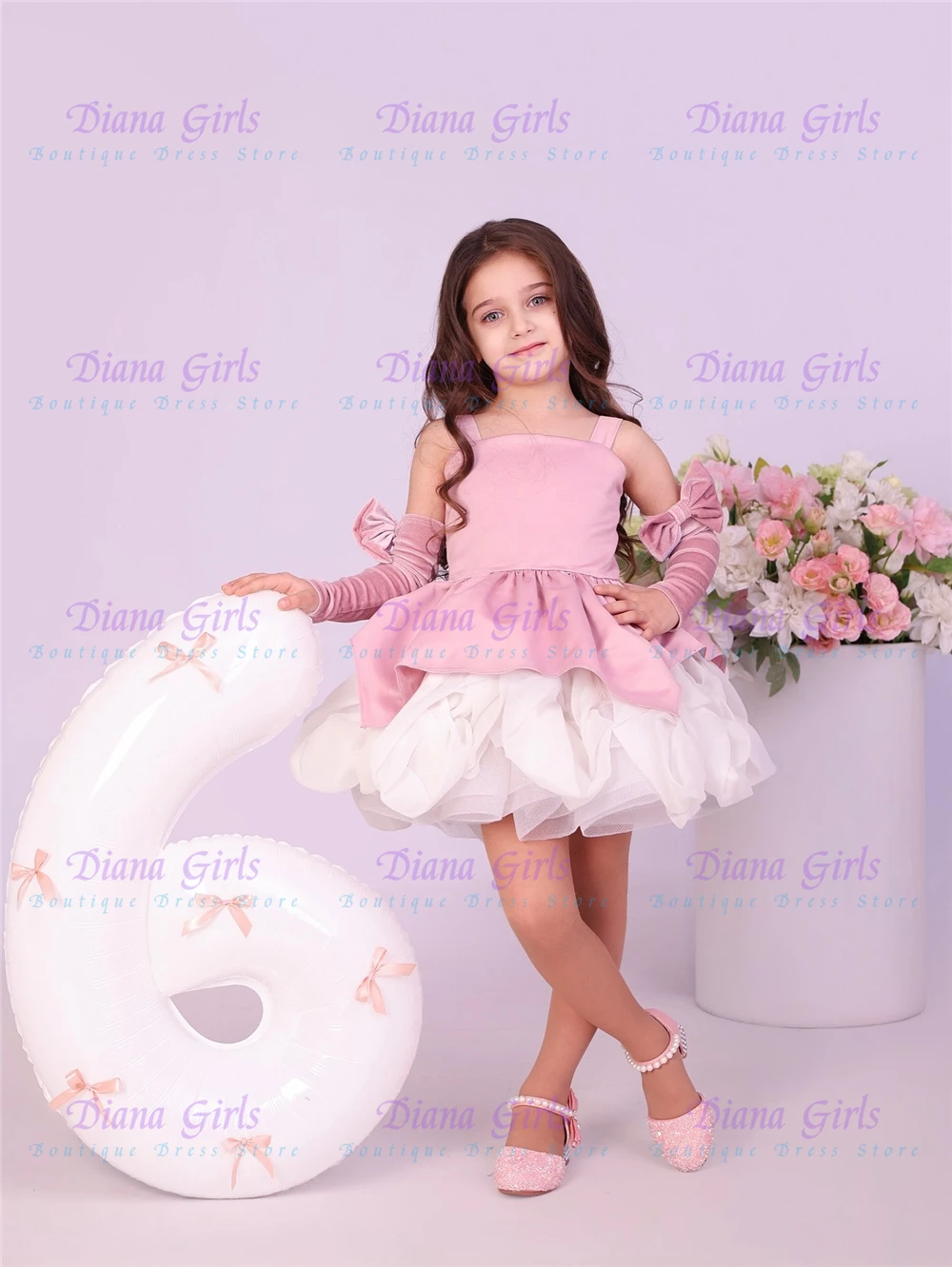 Quality Gorgeous Pink Flower Girl Dress Fluffy Flowers Appliqué For Little Girls Wedding Birthday Party Evening Gown Customise