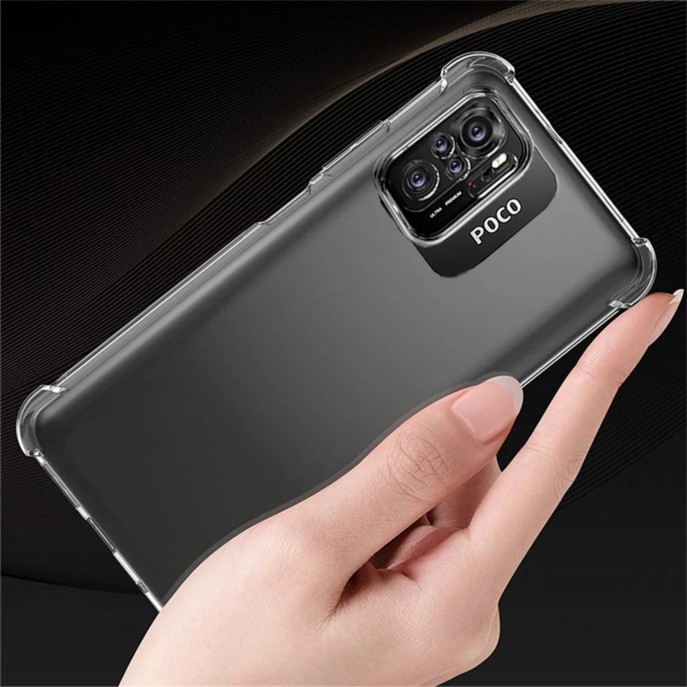 3-in-1, Glass + Case for Poco-M5s Soft Clear Shockproof Silicone Phone Cases Pocophone M5s Xiaomi Poco M5s Cover Poco M5s Case