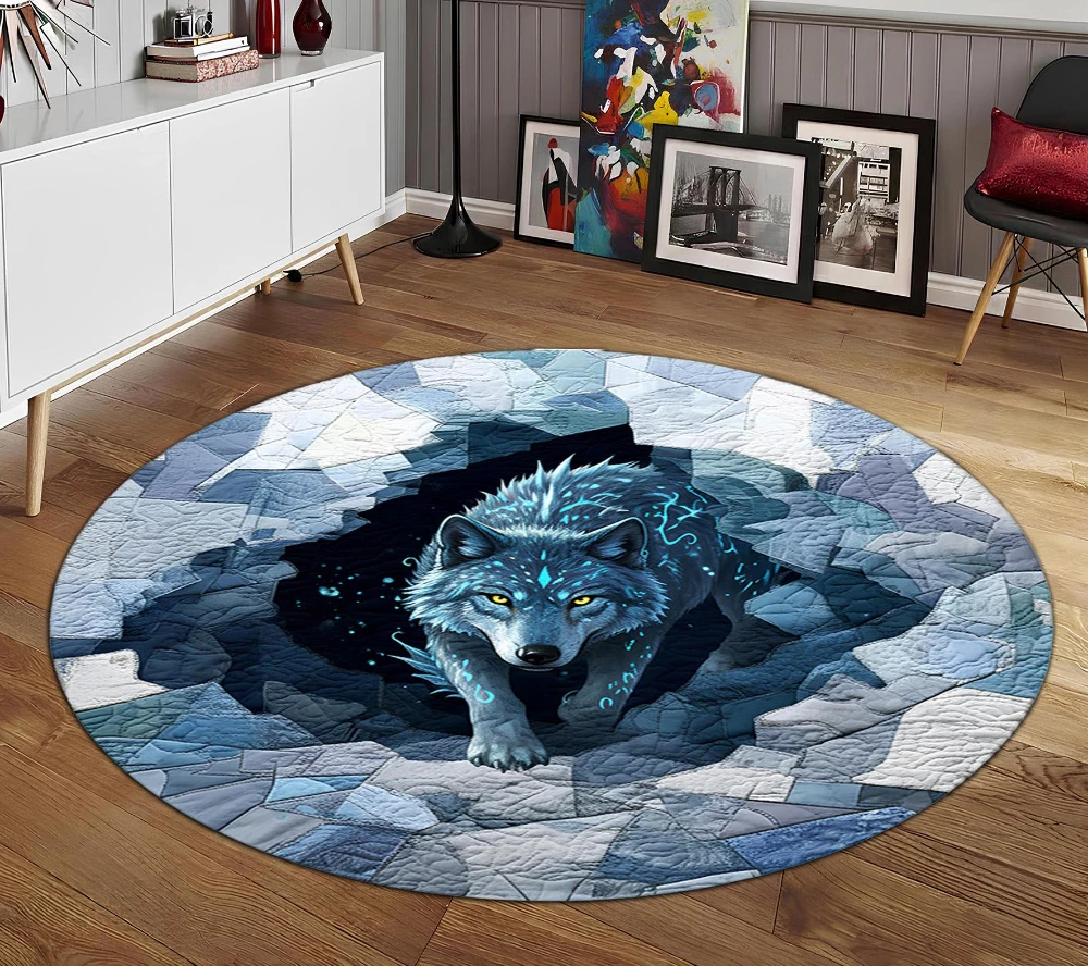 Dark Ghost Abyss 3D Vortex Illusion print Circle Rug halloween party area entryway game room home decor Washable Rug Souvenir