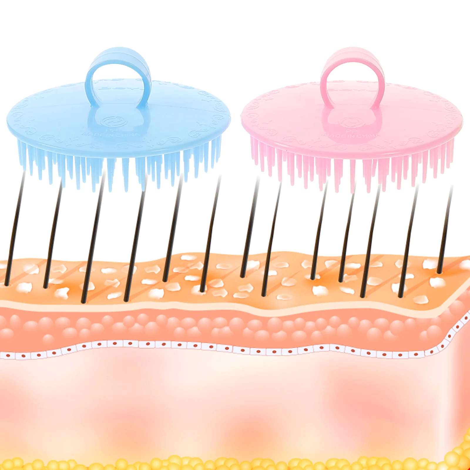 

6 Pcs Hairbrush Shampoo Massage Men and Scrubber for Pp Shower Scalp