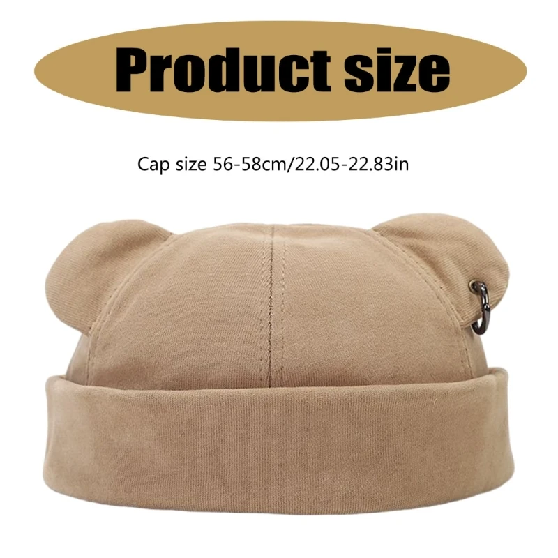 Zagęszczona czapka zimowa z uszami niedźwiedzia dla mężczyzn, kobiet, unisex, zimowa, jesienna, oddychająca czapka typu beanie, modne nakrycia głowy