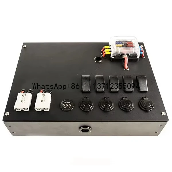 Power Outlet Box Electrical System Power Control Box 12V Control Box  With  Switch &Socket &Circuit Breakers For Auto