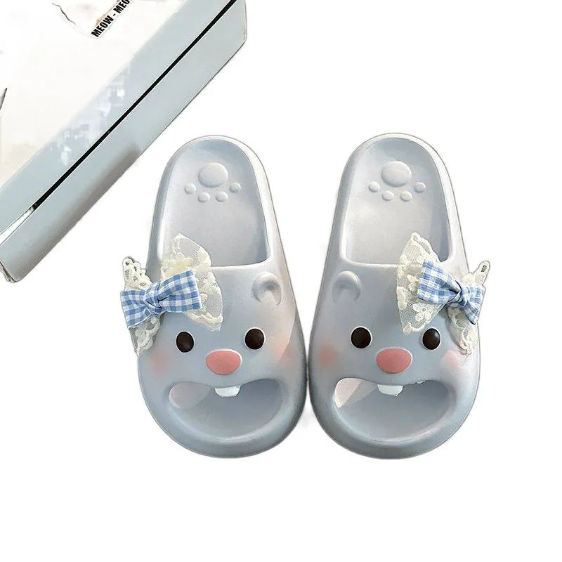 Fashion tribal bow beaver cool slippers women's outerwear 2025 spring and summer new comfortable home beach shoes women