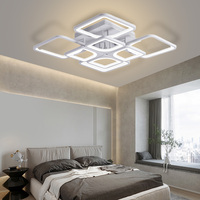 Dimmable Ceiling Chandelier Modern Ceiling Pendant Lamp Square Remote Control App Bedroom Living Room Lightning Home Lustre