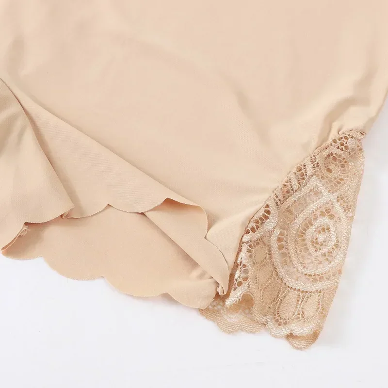 Sexy Lace Edge Seamless Safety Short Pants Summer Soft Ice Silk Breathable Short Tights Under Skirt Shorts Women Modal Underwear image 6