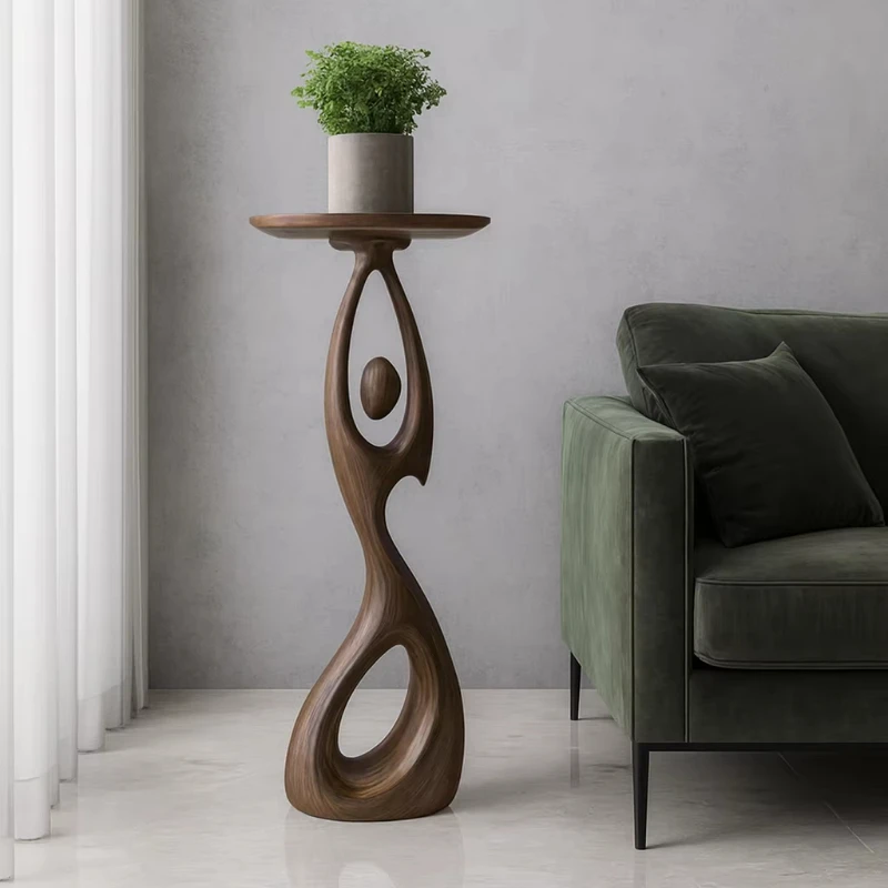 Solid wood side table, modern coffee table stool, living room home decoration furniture, unique footstool