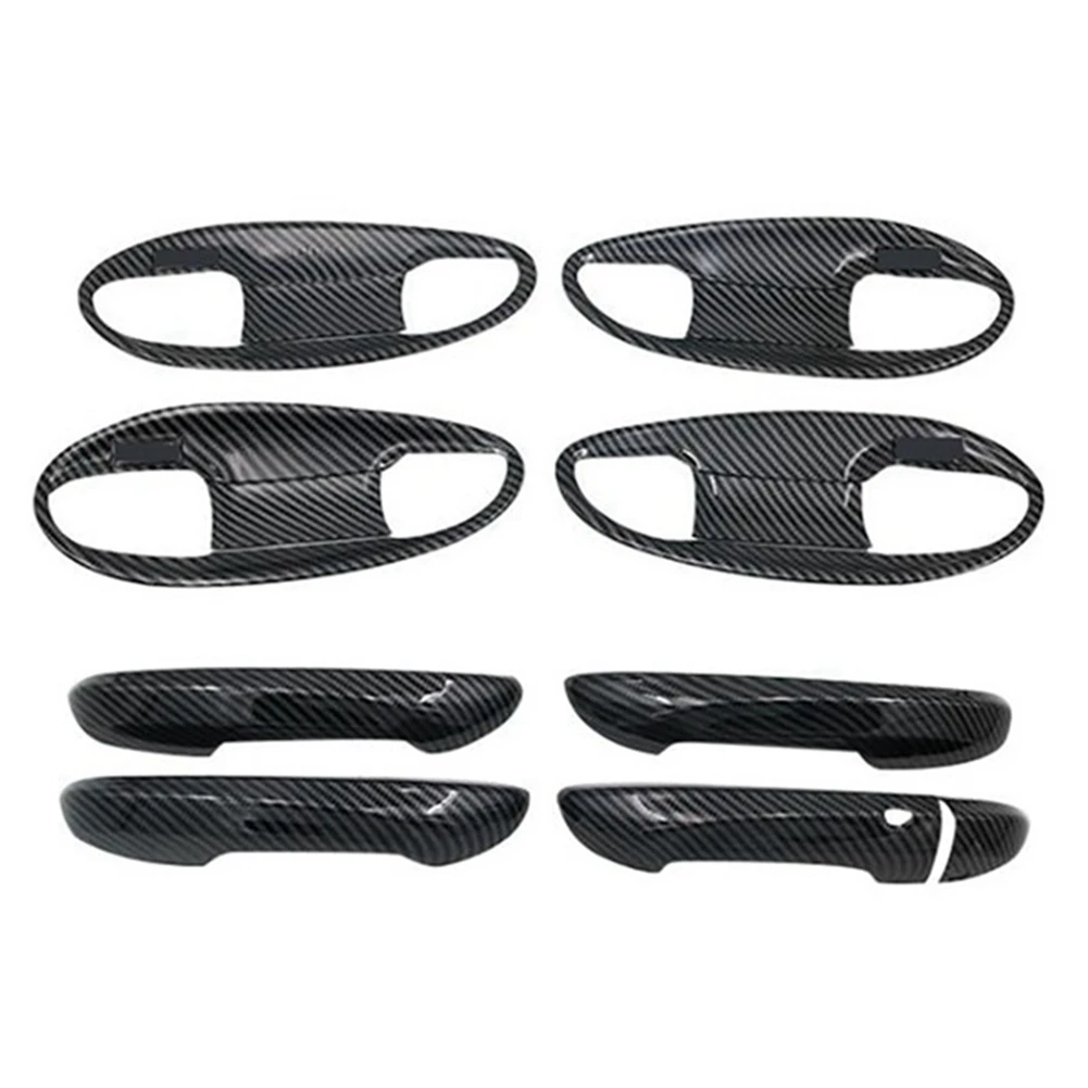 

For MG 5 MG5 2020 2021 Car Door Handle Bowl Cover Trim Decoration Protective Sticker Accessories, 8PCS Carbon