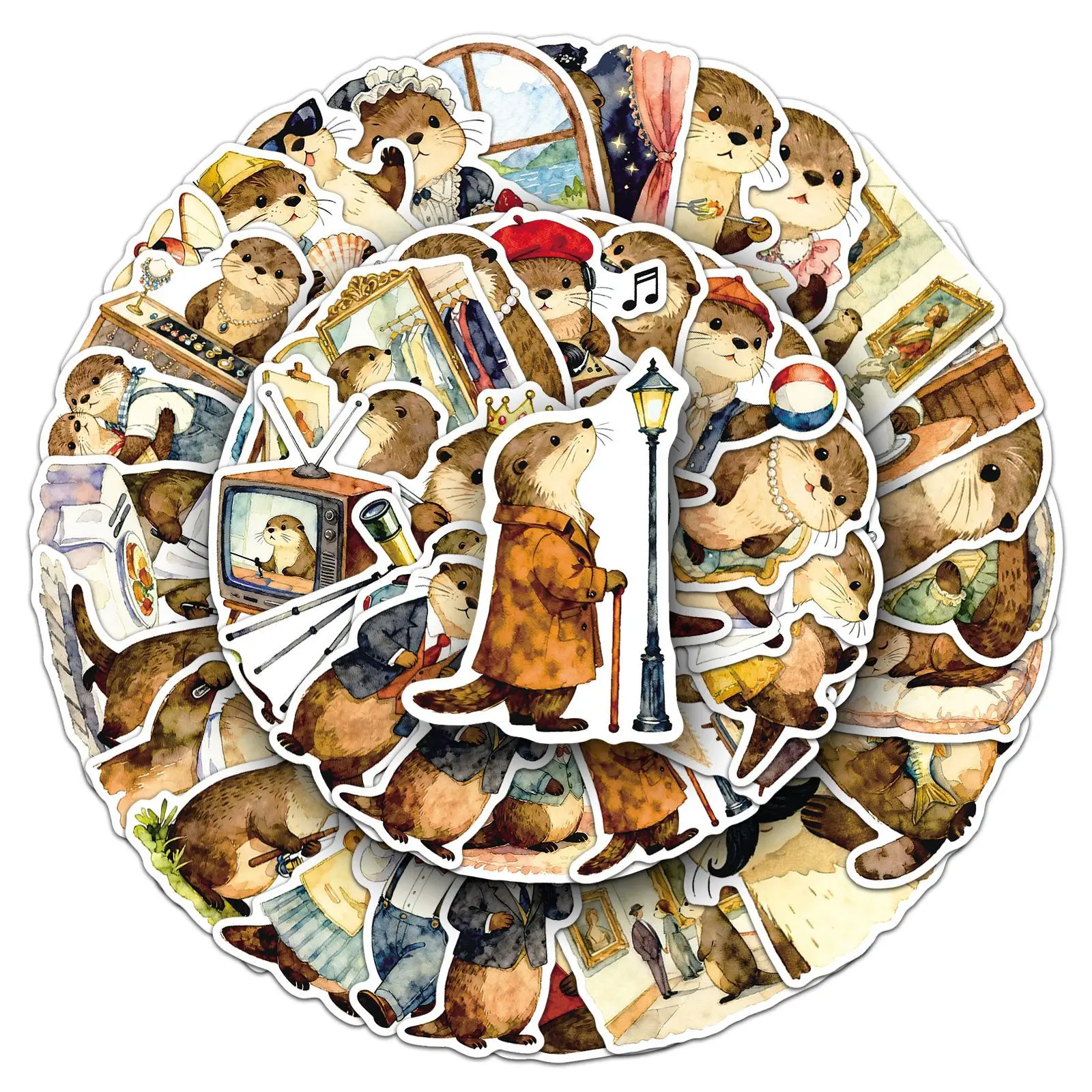 50 قطعة الكرتون قضاعة علاج Q نسخة لطيف الحيوان الفن الكتابة على الجدران اللوحي صندوق تخزين كتيب ملصق يدوي الصنع