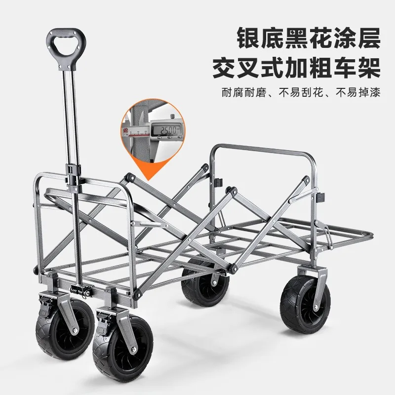 Outdoor Camper Foldable Picnic Vehicle Camp Garden Trailer Back Drive Trailer with Table Board