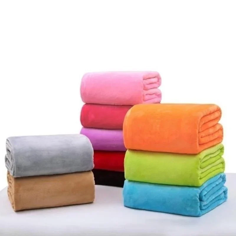 70*100cm Soft Flannel Throw Blanket Warm Plush Fur Blanket Portable Sofa Bed Cover Home Textile Winter Bedding Sheet