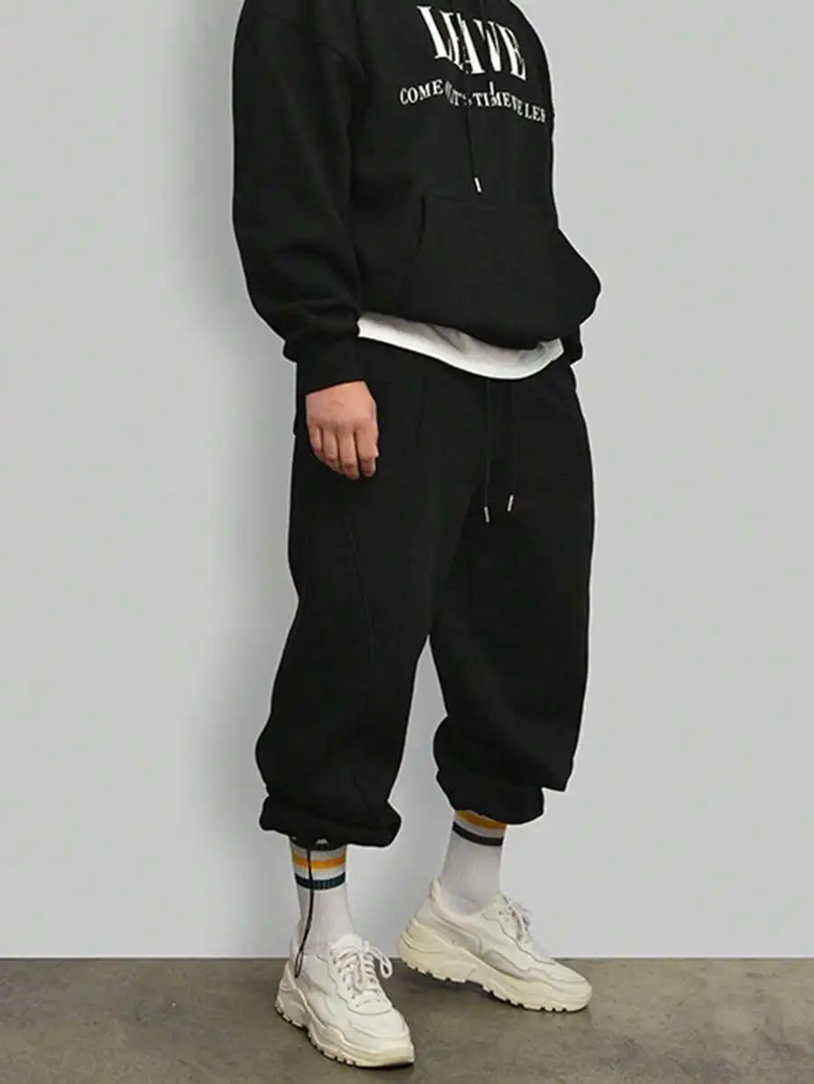 

Mens Hoodie And Jogger Pants Set Letter Print Long Sleeve Casual Tracksuit Autumn