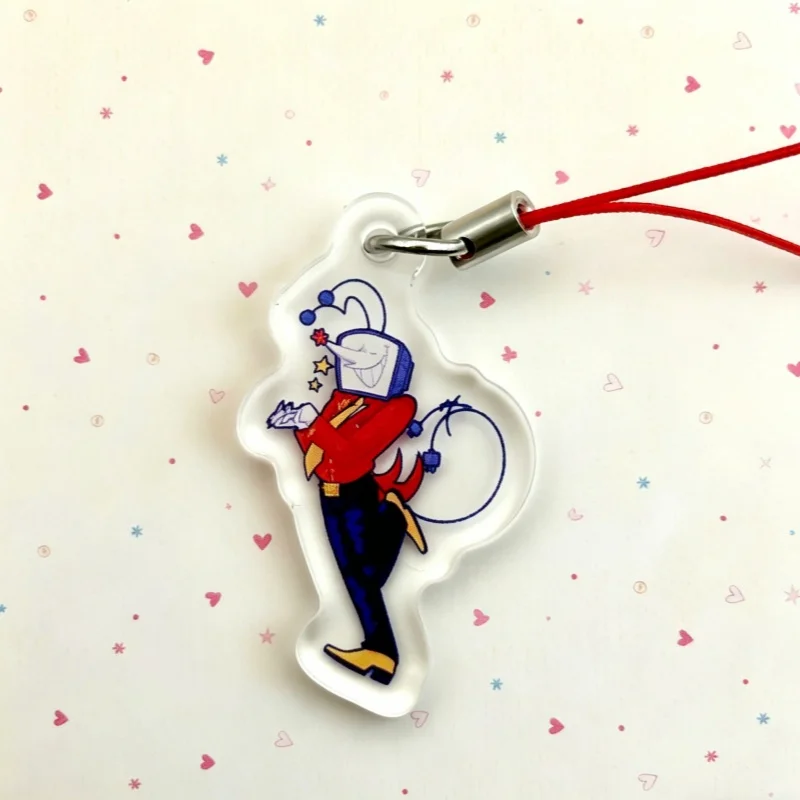 Cute Acrylic Phone Charm keychain, Funny Cartoon Character Phone Strap,  Bag Pendant for Gamers inspired Spamton & Tenna