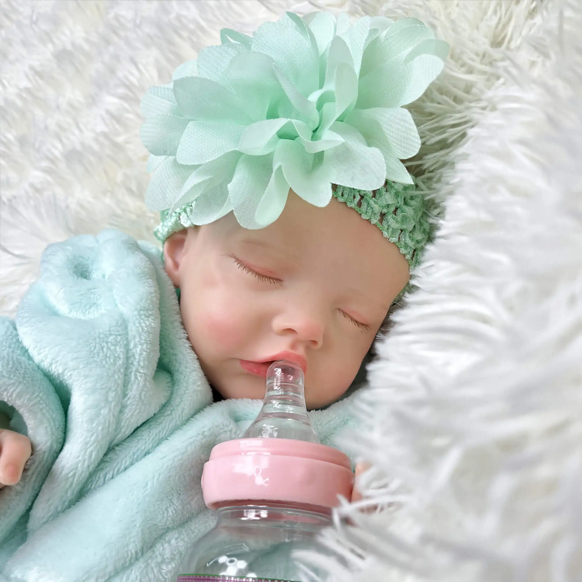 18 inch 45cm Realistic Newborn Silicone Baby Doll - 5.8 Lbs, 3D Painted Skin, Visible Veins, Weighted Sleeping Girl