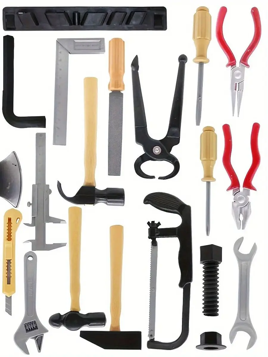 14 teile/satz Mini Kunststoff Ingenieur Bau Reparatur Tool Kit Simulation Reparatur Bohrer Schraubendreher Schraubenschlüssel Schraube Hammer ZSY – Detail 6