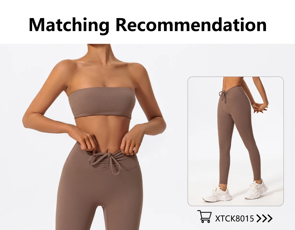 Hearuisavy Sommer Casual Sport-BH Gym Push-Up Unterwäsche Fitness Workout Trägerloses Bustier Bandeau Damen Yoga Kleidung Tube Top – Detail 4